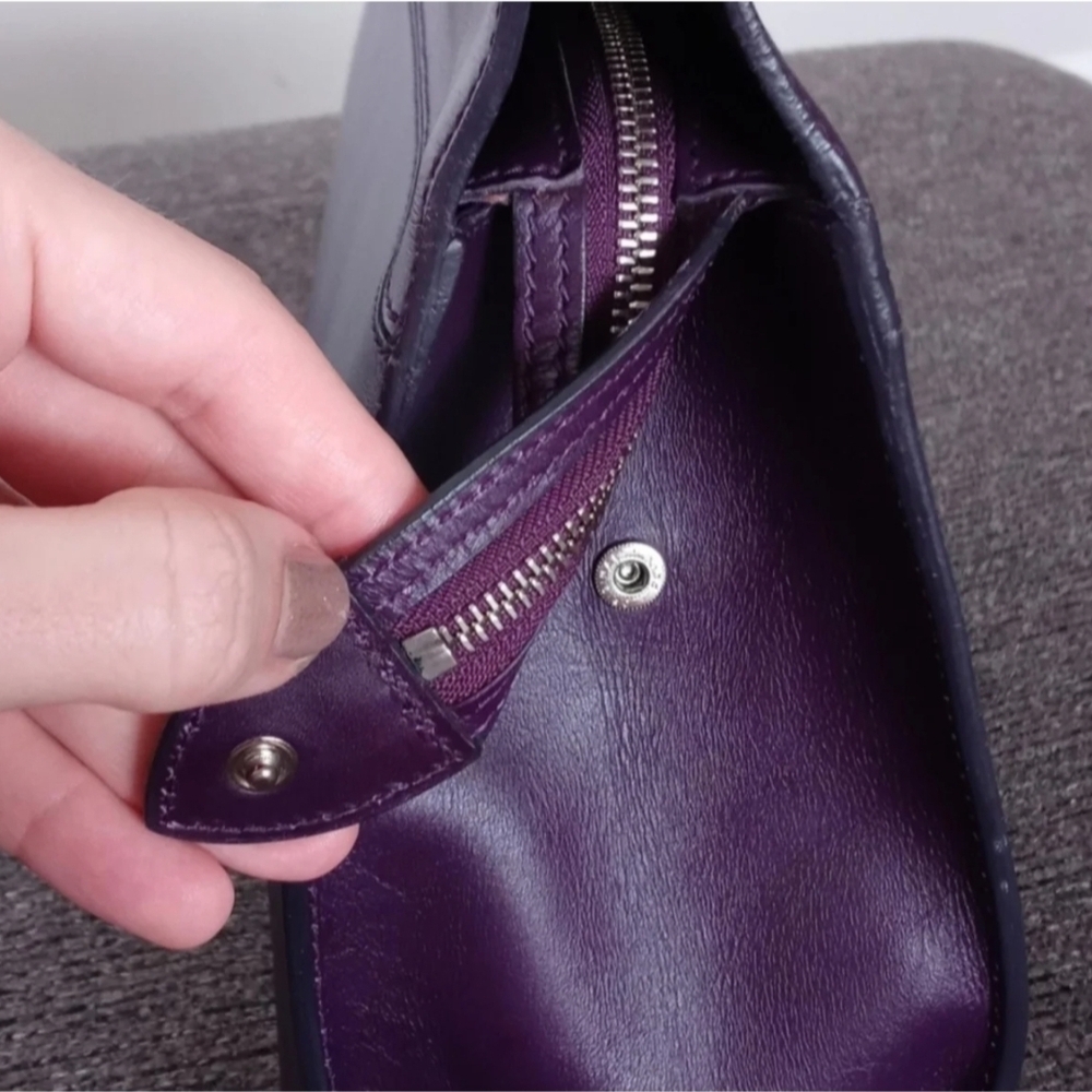 💟RARE 2014 Ralph Lauren💟 - Eggplant Purple Tote - Picture 13 of 16